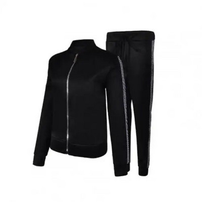 Set două piese pentru femei, ținute de toamnă, trening pentru femei, cu fermoar, top și pantaloni, costum sport ocazional, pentru femeie de iarnă, chandals mujer