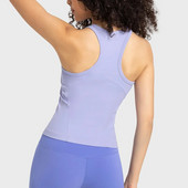 Γυναικείο μπλουζάκι Racerback Tank Top με μήκος μέχρι τη μέση Βουτυρένιο-μαλακό τετράπλευρο ελαστικό πουκάμισο γιόγκα, καλοκαιρινό αναπνεύσιμο αθλητικό γιλέκο