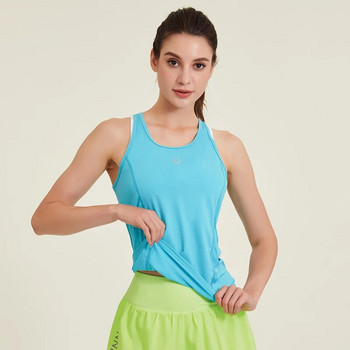 Γυναικείο μπλουζάκι ελαστικό περιστασιακό αμάνικο γιλέκο γυμναστικής γυμναστικής γυμναστικής γιόγκα αθλητικά πουκάμισα Αθλητικά μπλουζάκια για τρέξιμο
