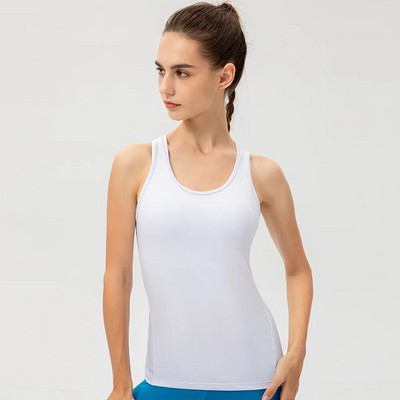 Nauji Yoga Tops Moteriški Sexy Gym Sportiniai drabužiai Liemenė Fitness aptempti moteriški drabužiai Bėgimo marškinėliai be rankovių Quick Dry White Yoga Tank Top