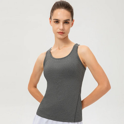 Nauji Yoga Tops Moteriški Sexy Gym Sportiniai drabužiai Liemenė Fitness aptempti moteriški drabužiai Bėgimo marškinėliai be rankovių Quick Dry White Yoga Tank Top