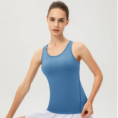 Nauji Yoga Tops Moteriški Sexy Gym Sportiniai drabužiai Liemenė Fitness aptempti moteriški drabužiai Bėgimo marškinėliai be rankovių Quick Dry White Yoga Tank Top