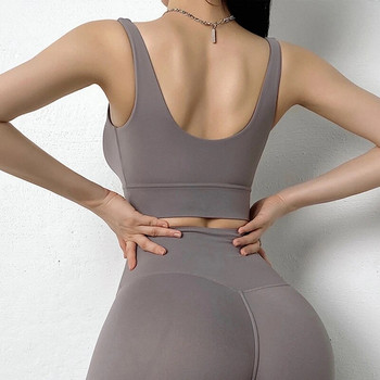 Sexy Deep V Αντικραδασμικό γιλέκο γυμναστικής Γυναικείο Beauty Back Gym Workout Yoga Crop Top Nylon Breathable Sports Bra