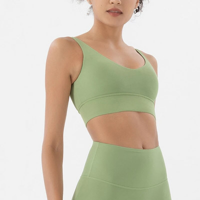 Sexy Deep V rezistent la șocuri alergare vestă fitness femei frumusețe spate antrenament sală yoga crop top nailon sutien sport respirabil