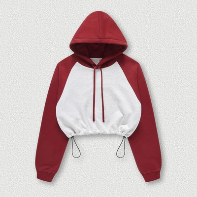 Mermaid Curve rudens/ziemas jauns kontrasts, raibs, sporta džemperis ar kapuci sievietēm, vaļīgs savilkšanas aukliņš ar garām piedurknēm jogas fitnesa tops