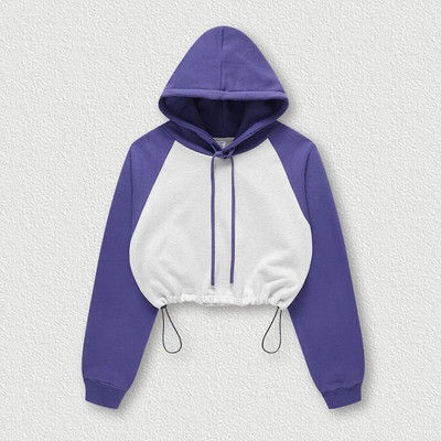 Mermaid Curve rudens/ziemas jauns kontrasts, raibs, sporta džemperis ar kapuci sievietēm, vaļīgs savilkšanas aukliņš ar garām piedurknēm jogas fitnesa tops