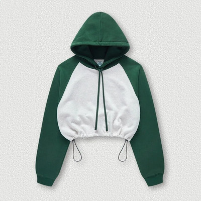 Mermaid Curve rudens/ziemas jauns kontrasts, raibs, sporta džemperis ar kapuci sievietēm, vaļīgs savilkšanas aukliņš ar garām piedurknēm jogas fitnesa tops