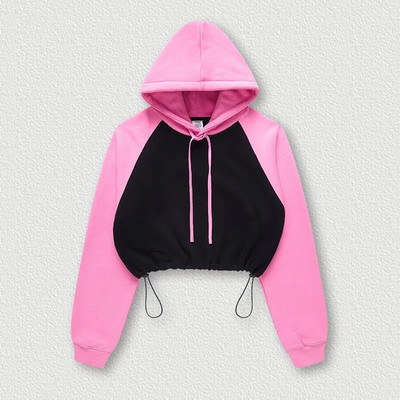 Mermaid Curve rudens/ziemas jauns kontrasts, raibs, sporta džemperis ar kapuci sievietēm, vaļīgs savilkšanas aukliņš ar garām piedurknēm jogas fitnesa tops