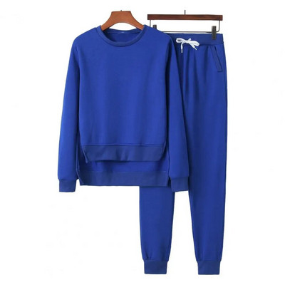 Costum din două piese pentru femei Hanorac pentru femei cu tiv neregulat Set pantaloni de trening 2 piese ținută sport cu șnur elastic în talie pentru toamnă