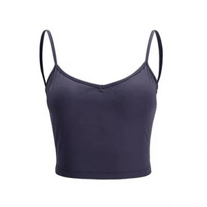Vară Nou Running Fitness Vestă sportivă fără mâneci Femeii Fără spate Uscare rapidă Sexy Adunat Yoga Camolă cu Pad pentru piept