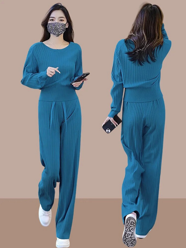 Rudens žiemos moterų sportinis kostiumas, 2 dalių megztinis ilgomis rankovėmis ir kelnaitės, bėgimo bėgimo komplektai, laisvalaikio treniruočių kūno rengybos rinkinys