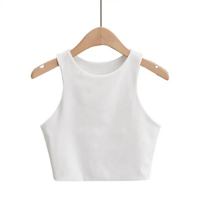 Stilingi moteriški viršutiniai apatiniai stilingi moteriški trumpaplaukiai vasarai vienspalviai Slim Fit liemenė su apvalia kakle madinga nešioti