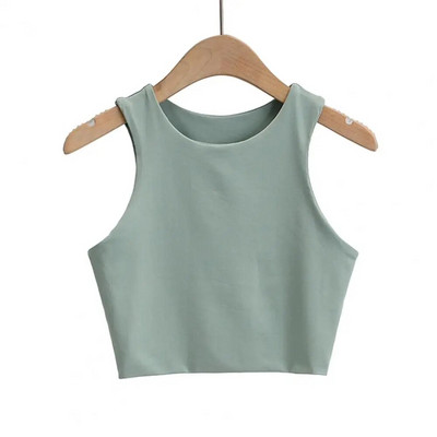 Stilingi moteriški viršutiniai apatiniai stilingi moteriški trumpaplaukiai vasarai vienspalviai Slim Fit liemenė su apvalia kakle madinga nešioti