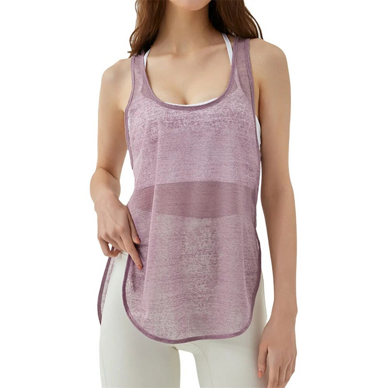 Naiste Jooksuvestid Küljelahus Kiiresti Kuiv hingav Sport Fitness Jooga Riietus Ühevärvilised Läbi varrukateta Topid
