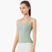 Αθλητικό σουτιέν Καλοκαιρινό νέο αντικείμενο Γυναικείο πουκάμισο για τρέξιμο Υψηλή υποστήριξη Ελαστικό γιλέκο Lycra Βαθιά U-back Crop Top Sexy Fitness Εσώρουχα