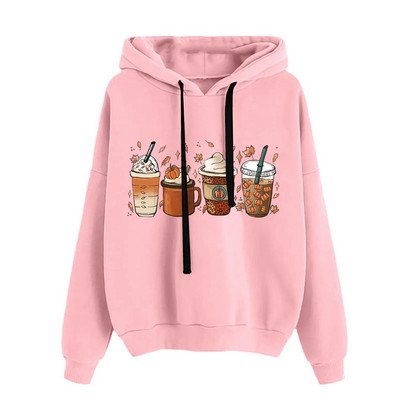 Sieviešu džemperis ar apaļu kaklu, garām piedurknēm, Helovīna apdruka, vienkrāsains džemperis ar kapuci.