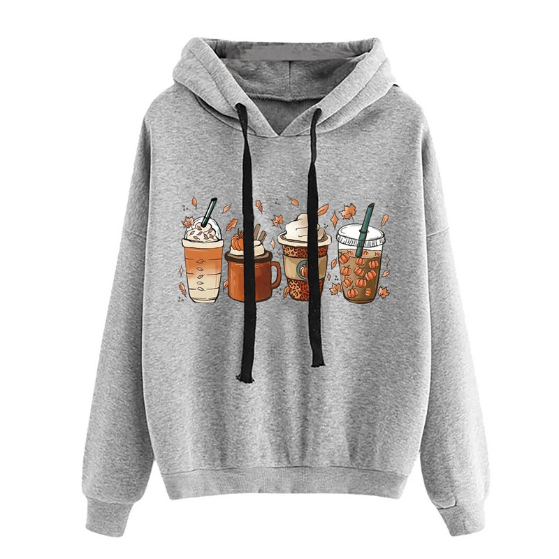 Sieviešu džemperis ar apaļu kaklu, garām piedurknēm, Helovīna apdruka, vienkrāsains džemperis ar kapuci.