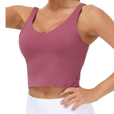 Sutiene sexy pentru femei, lenjerie de fitness cu spate în U, cu tampoane detașabile, vestă de yoga, sală de gimnastică, fără inel de oțel, crop top pentru alergare