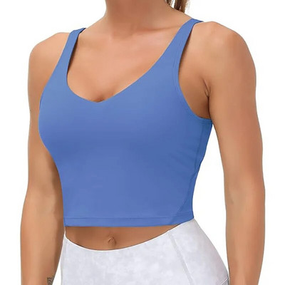 Sutiene sexy pentru femei, lenjerie de fitness cu spate în U, cu tampoane detașabile, vestă de yoga, sală de gimnastică, fără inel de oțel, crop top pentru alergare