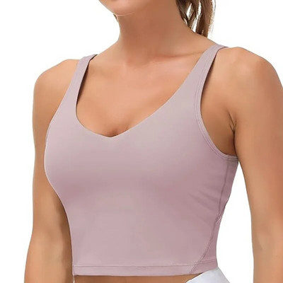 Sutiene sexy pentru femei, lenjerie de fitness cu spate în U, cu tampoane detașabile, vestă de yoga, sală de gimnastică, fără inel de oțel, crop top pentru alergare