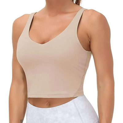 Sutiene sexy pentru femei, lenjerie de fitness cu spate în U, cu tampoane detașabile, vestă de yoga, sală de gimnastică, fără inel de oțel, crop top pentru alergare