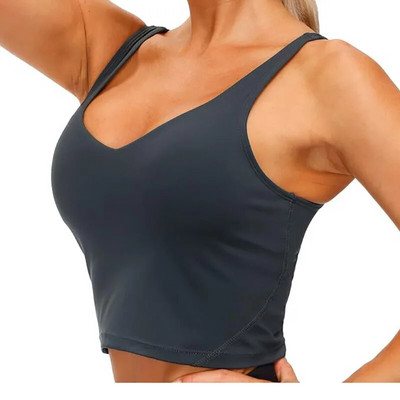 Sutiene sexy pentru femei, lenjerie de fitness cu spate în U, cu tampoane detașabile, vestă de yoga, sală de gimnastică, fără inel de oțel, crop top pentru alergare