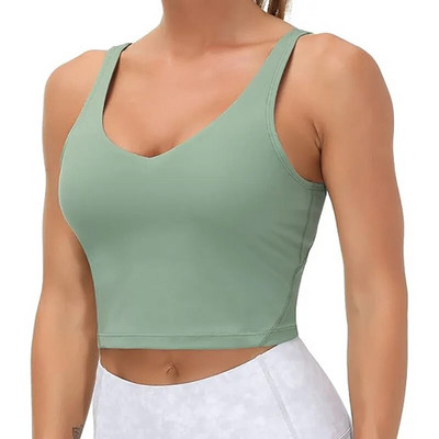 Sutiene sexy pentru femei, lenjerie de fitness cu spate în U, cu tampoane detașabile, vestă de yoga, sală de gimnastică, fără inel de oțel, crop top pentru alergare
