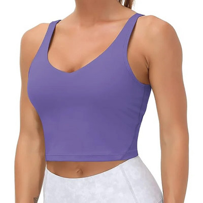 Sutiene sexy pentru femei, lenjerie de fitness cu spate în U, cu tampoane detașabile, vestă de yoga, sală de gimnastică, fără inel de oțel, crop top pentru alergare
