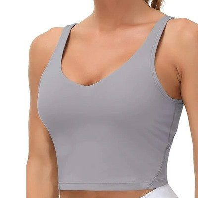 Sutiene sexy pentru femei, lenjerie de fitness cu spate în U, cu tampoane detașabile, vestă de yoga, sală de gimnastică, fără inel de oțel, crop top pentru alergare
