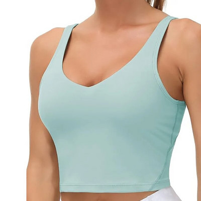 Sutiene sexy pentru femei, lenjerie de fitness cu spate în U, cu tampoane detașabile, vestă de yoga, sală de gimnastică, fără inel de oțel, crop top pentru alergare