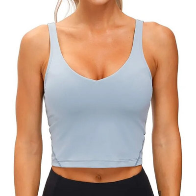 Sutiene sexy pentru femei, lenjerie de fitness cu spate în U, cu tampoane detașabile, vestă de yoga, sală de gimnastică, fără inel de oțel, crop top pentru alergare