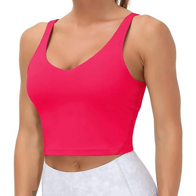 Sutiene sexy pentru femei, lenjerie de fitness cu spate în U, cu tampoane detașabile, vestă de yoga, sală de gimnastică, fără inel de oțel, crop top pentru alergare