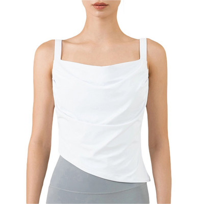 Topuri fără mâneci cu volanat de vară Tricouri pentru femei Solid Casual Fashion Yoga Crop Top Damă High Street Tie Up Croptop Fitness