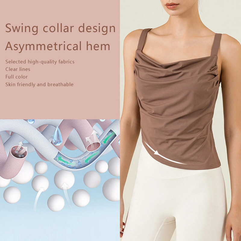 Suvised ruched varrukateta särgid T-särgid Naiste vabaaja mood Jooga Crop Top Naiste High Street Tie Up Croptop Fitness