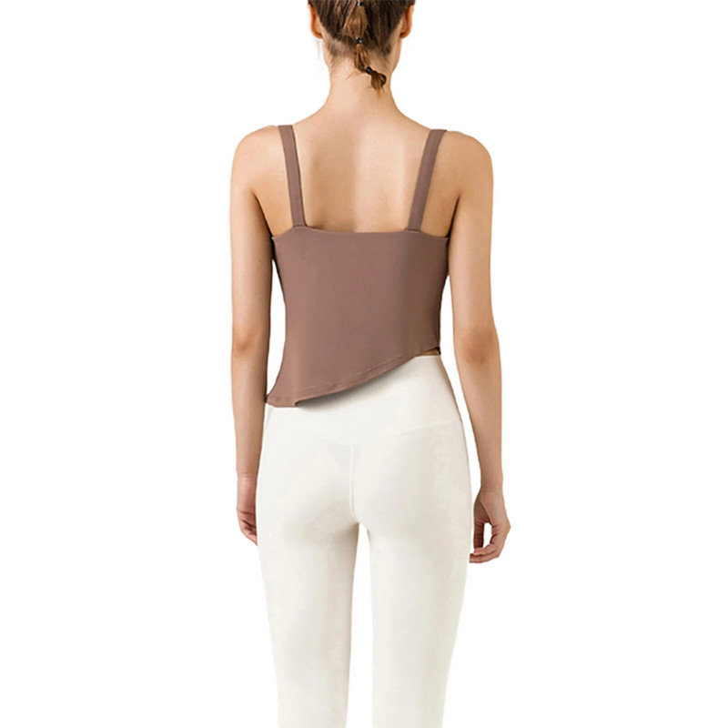 Suvised ruched varrukateta särgid T-särgid Naiste vabaaja mood Jooga Crop Top Naiste High Street Tie Up Croptop Fitness