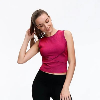 Vestă fără mâneci pentru sport de vară, tricou strâns, cu uscare rapidă, îmbrăcăminte sexy pentru yoga, alergare, fitness, maiuri fără mâneci