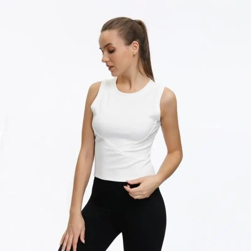 Καλοκαιρινό αθλητικό αμάνικο γιλέκο Γυναικείο στενό μπλουζάκι που στεγνώνει γρήγορα σέξι φόρεμα γιόγκα για τρέξιμο αμάνικα μπλουζάκια