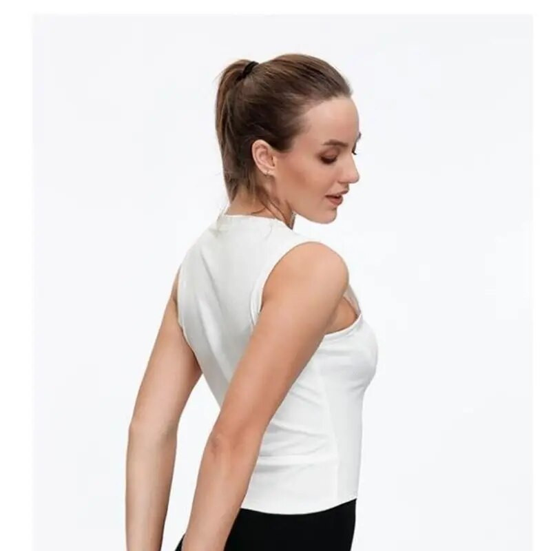 Καλοκαιρινό αθλητικό αμάνικο γιλέκο Γυναικείο στενό μπλουζάκι που στεγνώνει γρήγορα σέξι φόρεμα γιόγκα για τρέξιμο αμάνικα μπλουζάκια