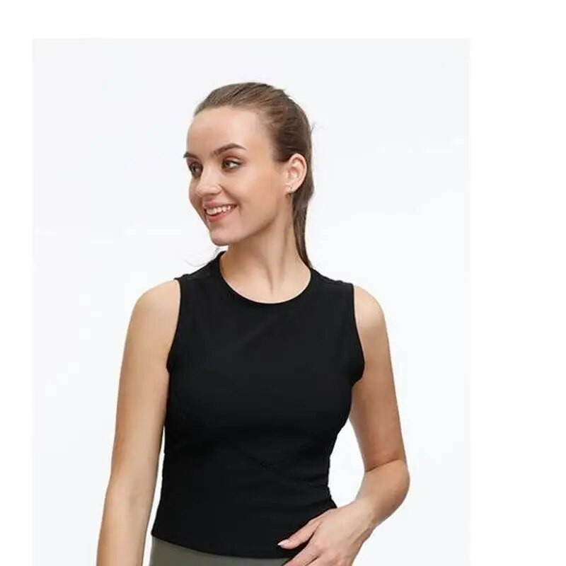 Καλοκαιρινό αθλητικό αμάνικο γιλέκο Γυναικείο στενό μπλουζάκι που στεγνώνει γρήγορα σέξι φόρεμα γιόγκα για τρέξιμο αμάνικα μπλουζάκια