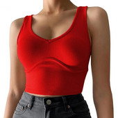 Nouă sosire femeie vară sexy cu decolteu în V crop top tricou femei negru top sexy streetwear tank tops ropa mujer топ женский