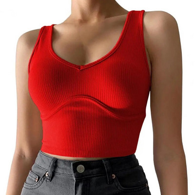 Nouă sosire femeie vară sexy cu decolteu în V crop top tricou femei negru top sexy streetwear tank tops ropa mujer топ женский
