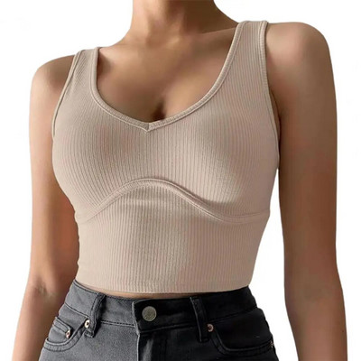 Nouă sosire femeie vară sexy cu decolteu în V crop top tricou femei negru top sexy streetwear tank tops ropa mujer топ женский