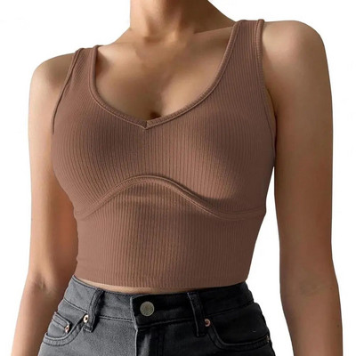 Nouă sosire femeie vară sexy cu decolteu în V crop top tricou femei negru top sexy streetwear tank tops ropa mujer топ женский