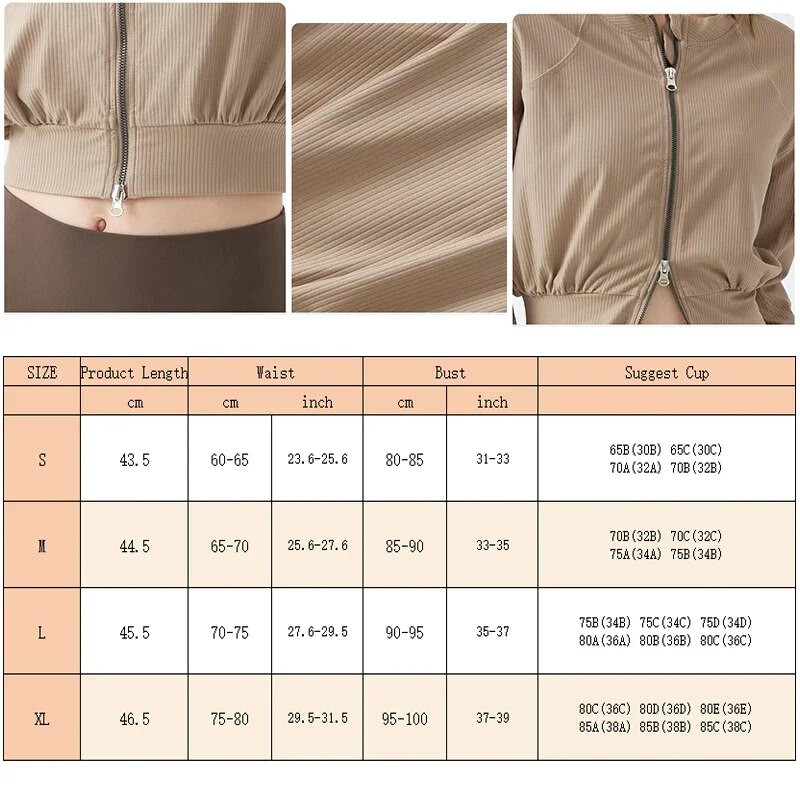 „Aiithuug“ teniso viršus, užsegamas dvigubu užtrauktuku Greitai džiūstančios sportinės striukės Treniruotės lauke „Crop“ marškinėliai, juosmens liekninantys jogos viršūnės, fitnesas