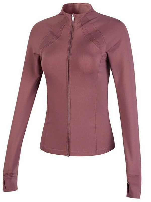 Hoip Jeeky nauji jogos drabužiai Moteriška striukė Stovi apykaklė Užtrauktukas Sportinis Lieknėjimas Greitai džiūstantys Slim Fitness Drabužiai ilgomis rankovėmis