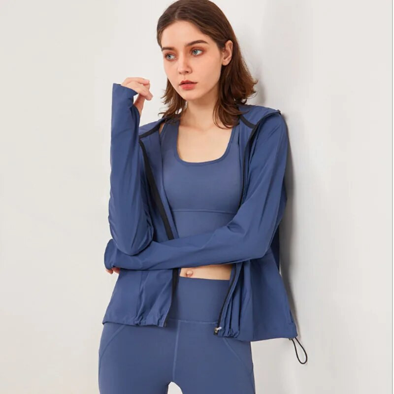 NCLAGEN Rudens užtrauktukas Fitness Sportinė striukė Aktyvus drabužis Moteriškas paltas Laisvalaikis Laisva Sporto salė Treniruotės Kvėpuojanti Bėgimo viršutinė sportinė apranga