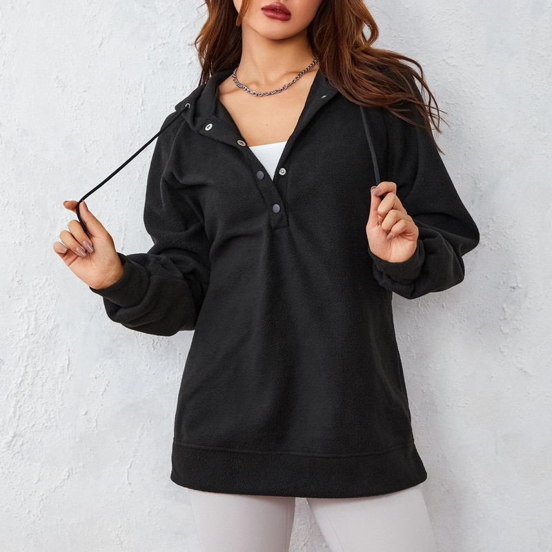 Sieviešu savelkamās aukliņas kapuces Lielizmēra flīsa džemperi rudens ziemas treniņš skriešana ikdienas sporta krekli ar kapuci Ielu skriešanas topi