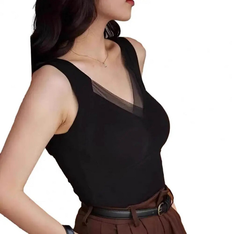 Fliisvoodriga vest naiste sügistalvine termovest Plüüs, soojendusega V kaelus, õhukese istuva polsterdatud pulloveriga pehme ilma traadita