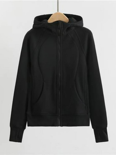 Hoip Jeeky naujas pliušinis paltas Žieminis bėgimo kostiumas Moteriškas pastorintas jogos kostiumas Fitneso kostiumas Treniruotės viršus Šiltos ir aptemptos striukės moterims