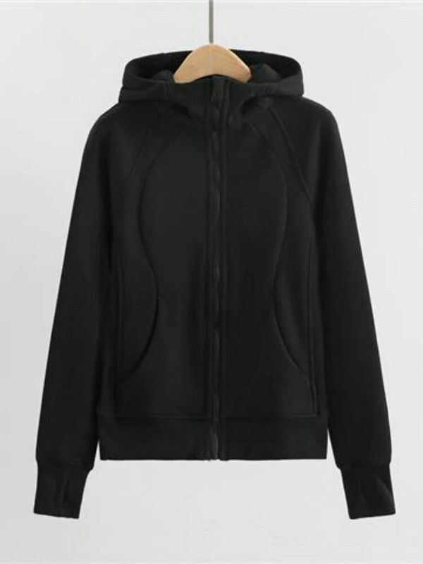 Hoip Jeeky naujas pliušinis paltas Žieminis bėgimo kostiumas Moteriškas pastorintas jogos kostiumas Fitneso kostiumas Treniruotės viršus Šiltos ir aptemptos striukės moterims